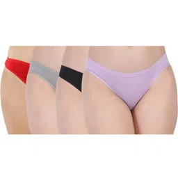 ORLIZEA Pack of 4 Women Low-Rise Cotton Blend Thongs-picture-17