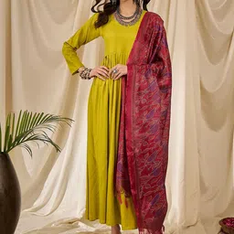 InWeave Women Ethnic Motifs Anarkali Kurta-image-74