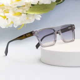 Ted Smith Unisex Grey Graded Square Premium Acetate Sunglasses With Polarised Lens-picture-26