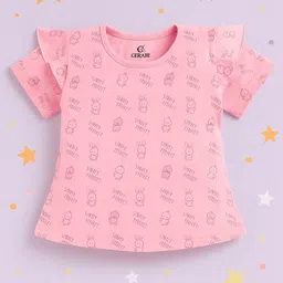 CERABI Girls Printed Cap Sleeves Pure Cotton Top-picture-29