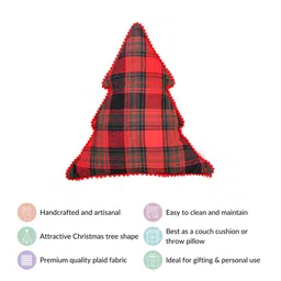 Nestasia Black & Red Checked Christmas Tree Pre-Filled Cushion image 5