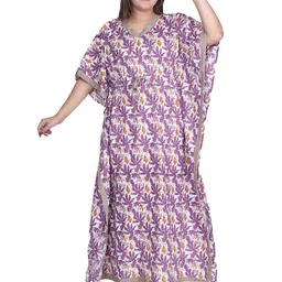 Pearlfly Women Printed Maxi Kaftan Nightdress-picture-36