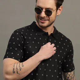 TIMBER HITCH Men Printed Polo Collar T-shirt-picture-12