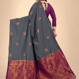 Abhilasha Ethnic Motifs Zari Pure Silk Kanjeevaram Saree image 3