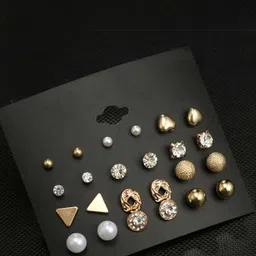 PolluxCraft Set Of 12 Gold-Plated Korean Spherical Studs-picture-27
