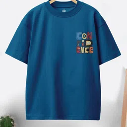 CODEZ Boys Pack Of 2 Printed Round Neck Drop-Shoulder Sleeves Cotton Oversized T-shirts image 4