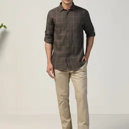 Blackberrys Men Slim Fit Opaque Checked Casual Shirt-picture-10