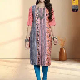 HERE&NOW Selection Of 3 Ethnic Motifs Printed Round Neck Straight Kurta-picture-35