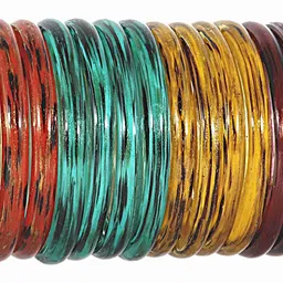 ZULKA Set Of 24 Textured Pattern Design Glossy Finished Kada Bangles image 4