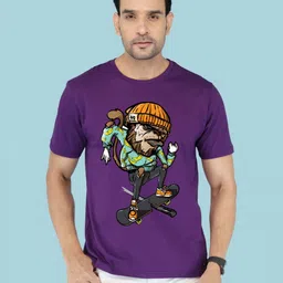 NOBLE HUSTLE Graphic Printed Round Neck Short Sleeves Cotton T-shirt-picture-16