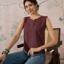 InWeave Geometric Print Cotton Top image 3