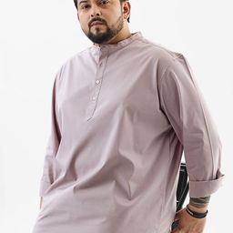 Snitch Men Plus Size Solid Mandarin Collar Casual Shirt-picture-31
