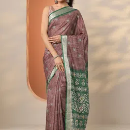 Libas Ethnic Motifs Zari Silk Blend Handloom Saree-picture-31