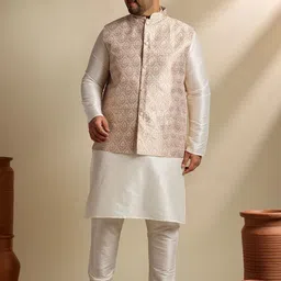 SOJANYA PLUS Men Regular Kurta with Pyjamas With Nehru Jacket-picture-14