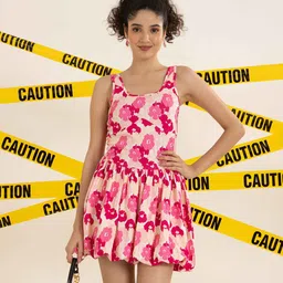 TANDUL Women Floral Printed Satin Fit & Flare Dress-image-72