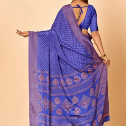 NEGRONI Ethnic Motifs Printed Saree With Blouse Piece image 2