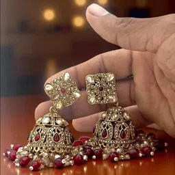 BFC - BUY FOR CHANGE Gold-Plated Jhumkas Earrings-picture-30