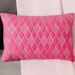 monkdecor Designer Rectangle Cushion Covers 12x18 Set of 5 | Premium Velvet Sofa Throw Pillow Covers | Stylish Modern Home Dcor | Rani Color image 2