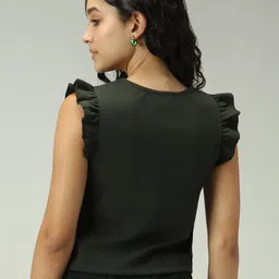 Outzidr Women Flutter Sleeves Cotton Top image 2