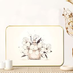 Livin'luxe Beige & Black Perfume Bottle Floral Wall Art-picture-16
