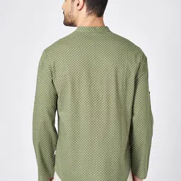 indus route by Pantaloons Men Geometric Thread Work Kurta image 4