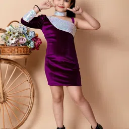 SPAMitude Girls One Shoulder Velvet Bodycon Dress-picture-18