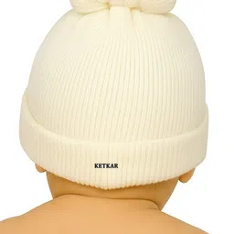 ketkar Unisex Kids Embroidered Woollen Beanie image 2