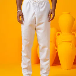 SOJANYA Men Floral Embroidered Regular Thread Work Pure Cotton Kurta with Pyjamas image 3