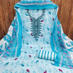 MANVAA Embellished Unstitched Dress Material image 2