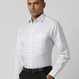 Van Heusen Men Spread Collar Micro Checked Cotton Formal Shirt image 4