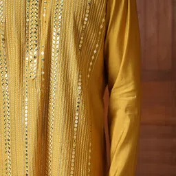 PATR Men Ethnic Motifs Embroidered Straight Kurta with Trousers image 2