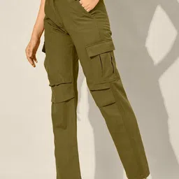 The Roadster Lifestyle Co Pack of 2 Straight Fit Cargo Pants with Multiple Pockets image 2