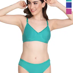 Liigne Pack Of 3 Everyday Padded Bra Pure Cotton Lingerie Set-picture-20