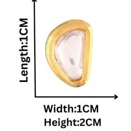 Anouk White Red Green Gold-Plated Kundan Studded Contemporary Studs image 2