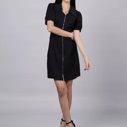 French Theory Women Puff Sleeve Cotton A-Line Mini Dress-picture-29