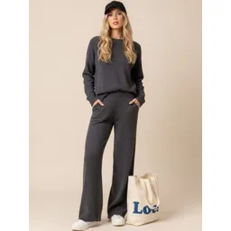 HERE&NOW Round Neck Long Sleeves Sweatshirt & Trousers Co-Ords-picture-20