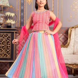 BAESD Girls Embroidered Ready to Wear Lehenga & Blouse With Dupatta-picture-40