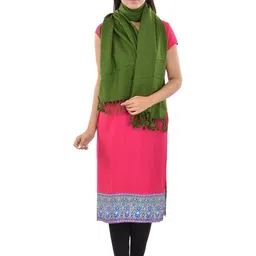 JAPROZ Women Pack Of 2 Green And Black Solid Dupatta image 5