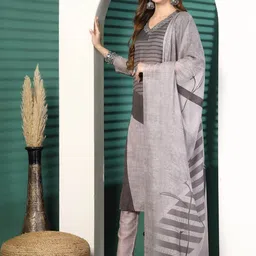Sangria Embroidered Mirror Work Kurta with Trousers & Dupatta-picture-30