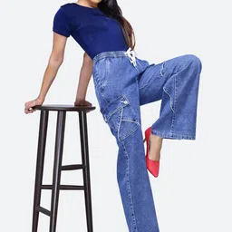 FCK-3 Women Brooklyn Relaxed Fit High-Rise Stretchable Jeans image 2