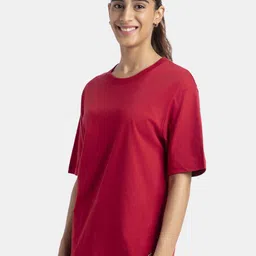 Jockey Super Combed Cotton Solid Oversized T-shirt with Drop Shoulder Styling -A156 image 3