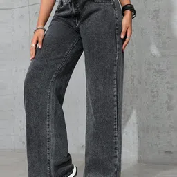 DressBerry Women Comfort Straight Fit High-Rise Light Fade Acid Wash Stretchable Jeans image 5