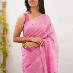 CaniBani Embellished Embroidered Handloom Banarasi Saree image 5