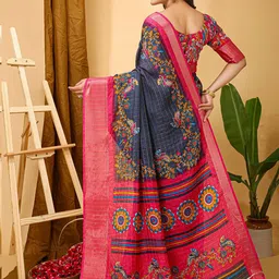 HERE&NOW Floral Zari Art Silk Banarasi Saree image 4