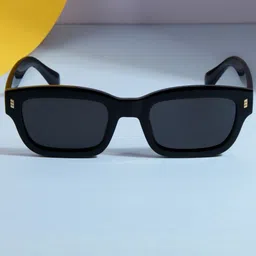 goglassic Unisex Black Lens & Black Rectangle Full Rim Sunglasses with UV Protected Lens image 4