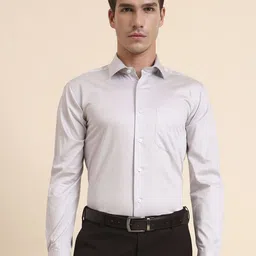 METAL Slim Fit Long Sleeves Pure Cotton Formal Shirt-image-32