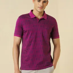 Allen Solly Ethnic Motifs Printed Polo Collar Cotton T-shirt-picture-35