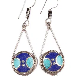 AAR Jewels Rhodium-Plated German Silver Amethyst Drop Earrings-image-99