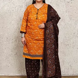 Roly Poly Women Plus Size Floral Printed Kurta with Salwar & Dupatta-picture-46