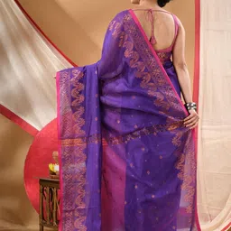 TANTLOOM Woven Design Zari Silk Cotton Handloom Saree image 5